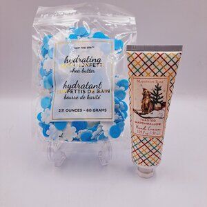 Holiday Bath Bundle Christmas Snowflake Bath Confetti & Marshmallow Hand Cream
